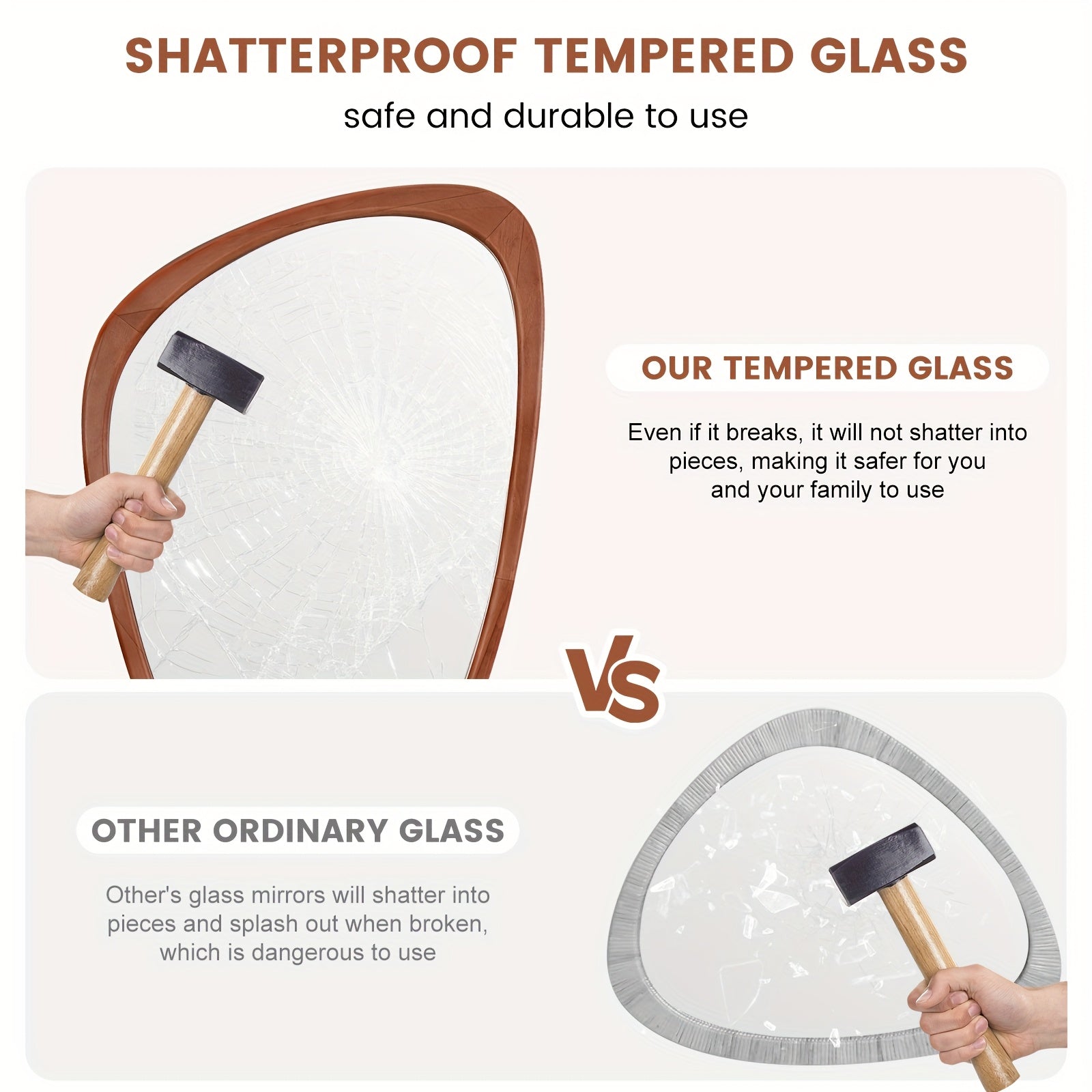 WallBeyond Chic Pebble-Shaped Asymmetric Mirror, 30.5\