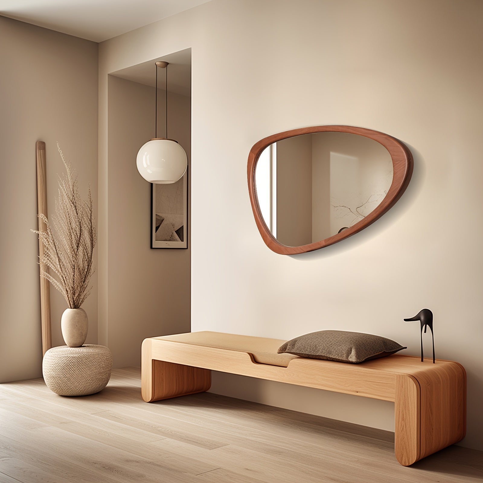 WallBeyond Chic Pebble-Shaped Asymmetric Mirror, 30.5\