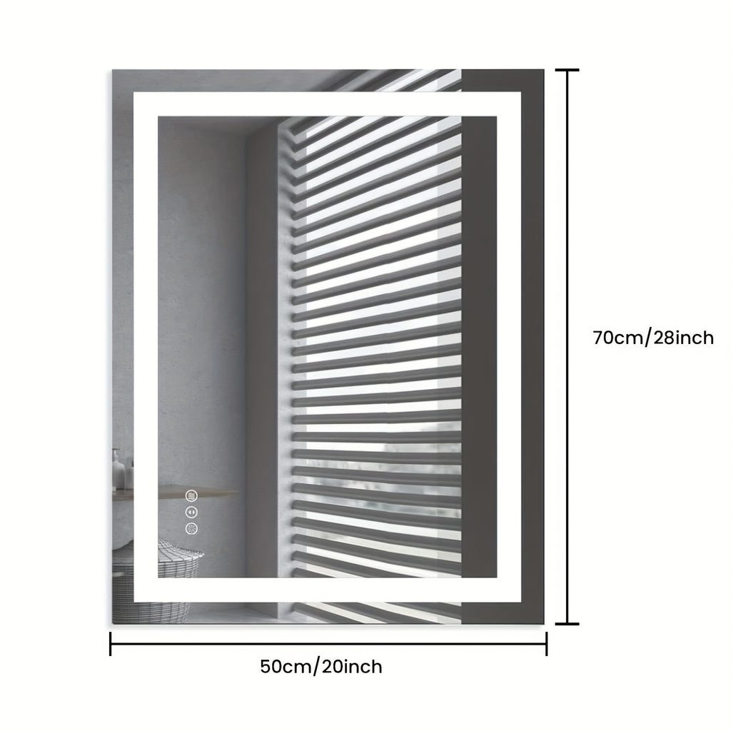 AMORHO Inch LED Bathroom Mirror - Anti-Fog, Shatterproof Tempered Glass, Large Modern Vanity Mirror for Bathroom & Dressing Room, Perfect for Homeowners\u002FHotel\u002FApartment (Front & Backlit)2025