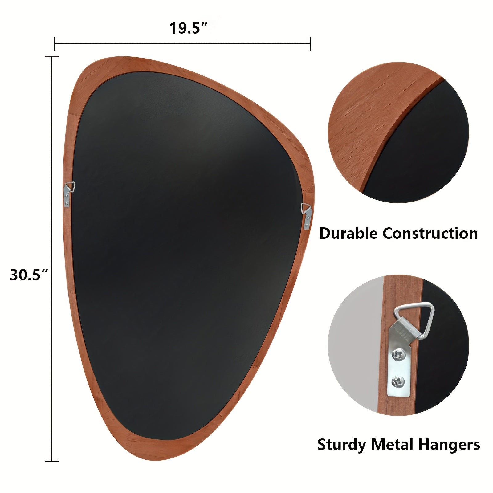 WallBeyond Chic Pebble-Shaped Asymmetric Mirror, 30.5\