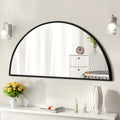 Wall Mirror-Bathroom Mirror Metal Frame Half Circle Mirror DIY For Bathroom, Bedroom, Living Room, Cloakroom, Entryway