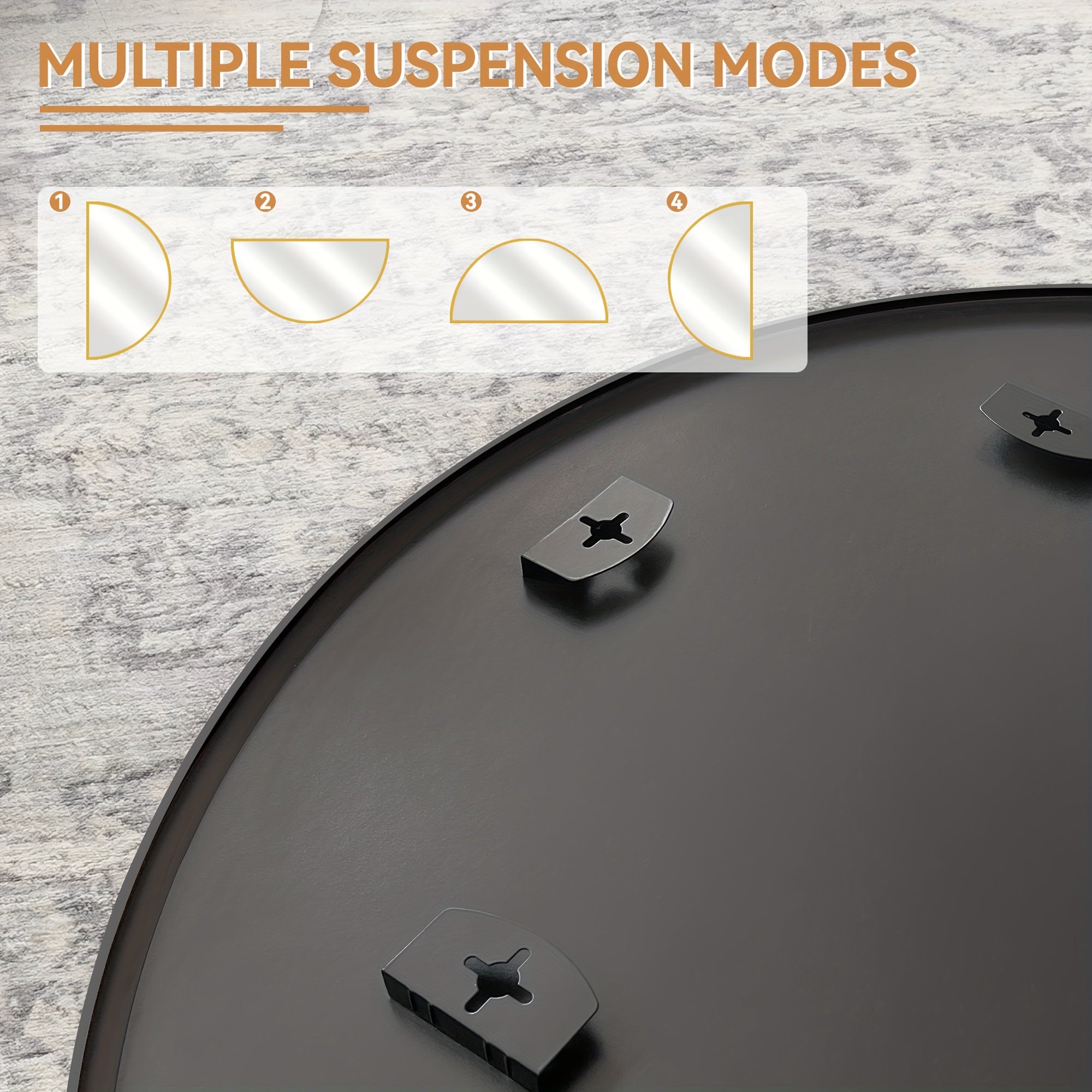 Wall Mirror-Bathroom Mirror Metal Frame Half Circle Mirror DIY For Bathroom, Bedroom, Living Room, Cloakroom, Entryway