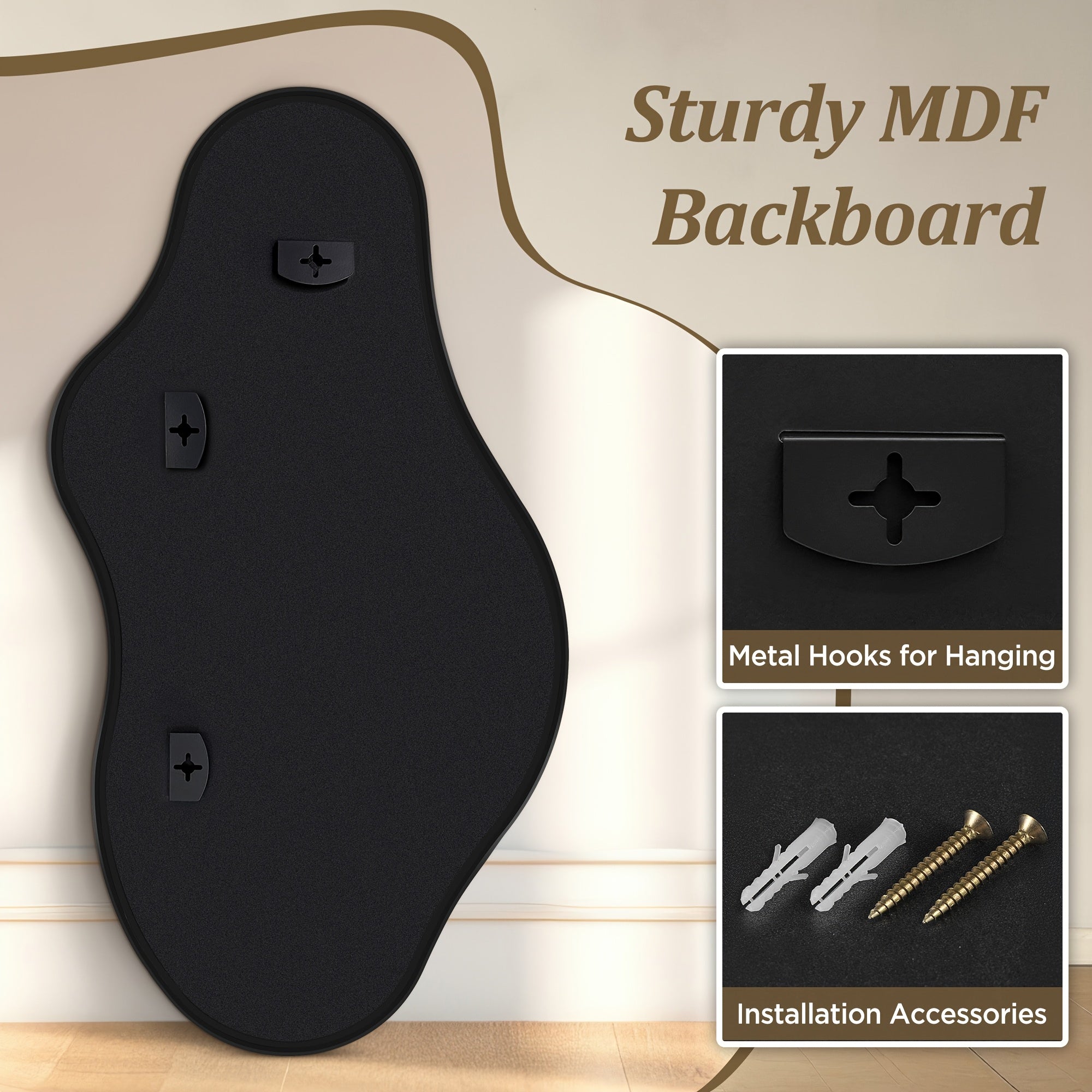 Asymmetrical Decorative Wall Mirror with an Aluminum Frame, Perfect for Use in Bathrooms, Bedrooms, Living Rooms, Cloakrooms, And Entryways