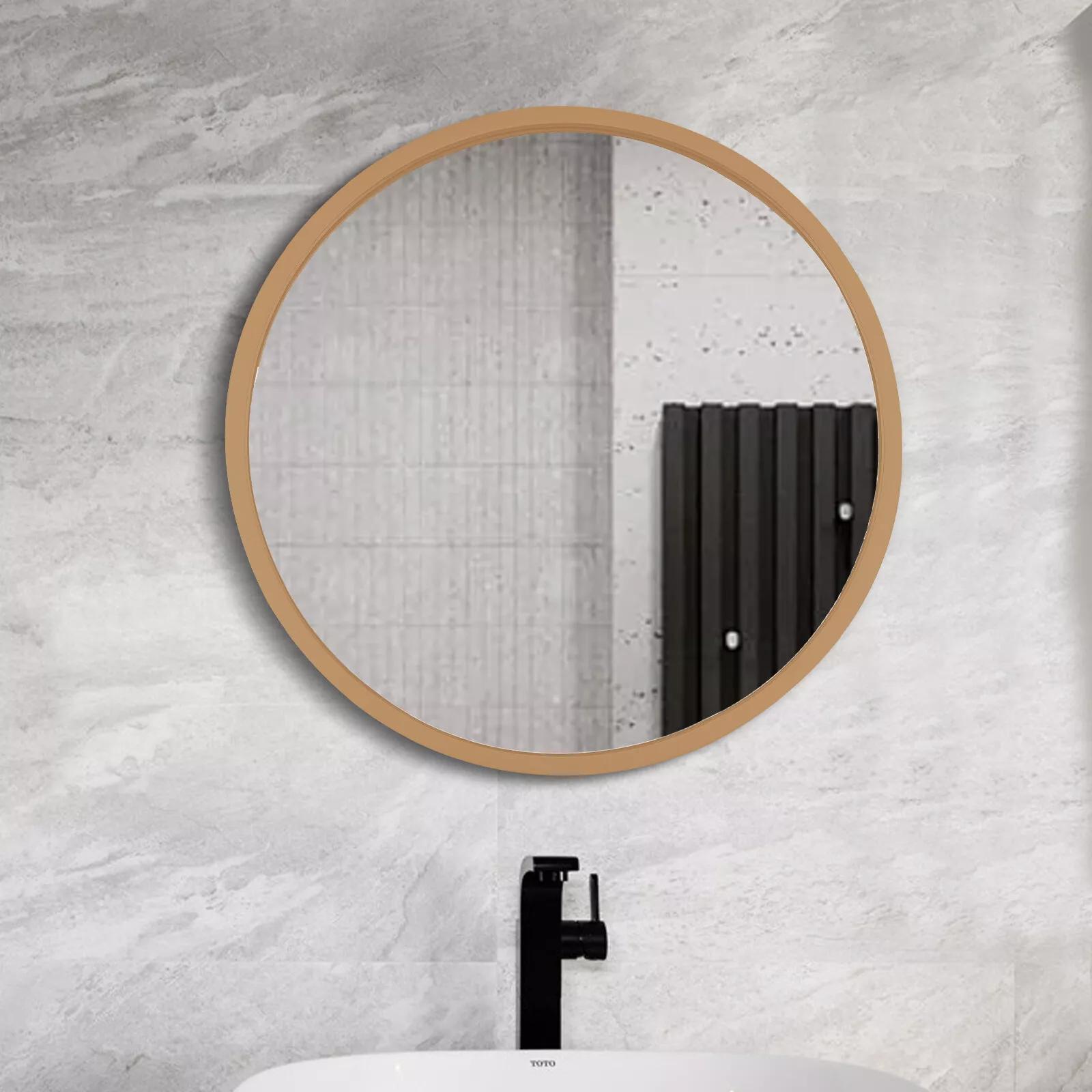 CNCEST Round Golden Bathroom Mirror Cabinet Wall-mounted Organizer Makeup Mirror Cabinet