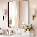 Large Wall\u002FMountable Bathroom Mirror 30x36 Inch - Modern Full-Length Vanity Mirror with Tempered Glass & Metal Frame Suitable for Bathroom, Dressing Room - Horizontally or Vertically Hanging