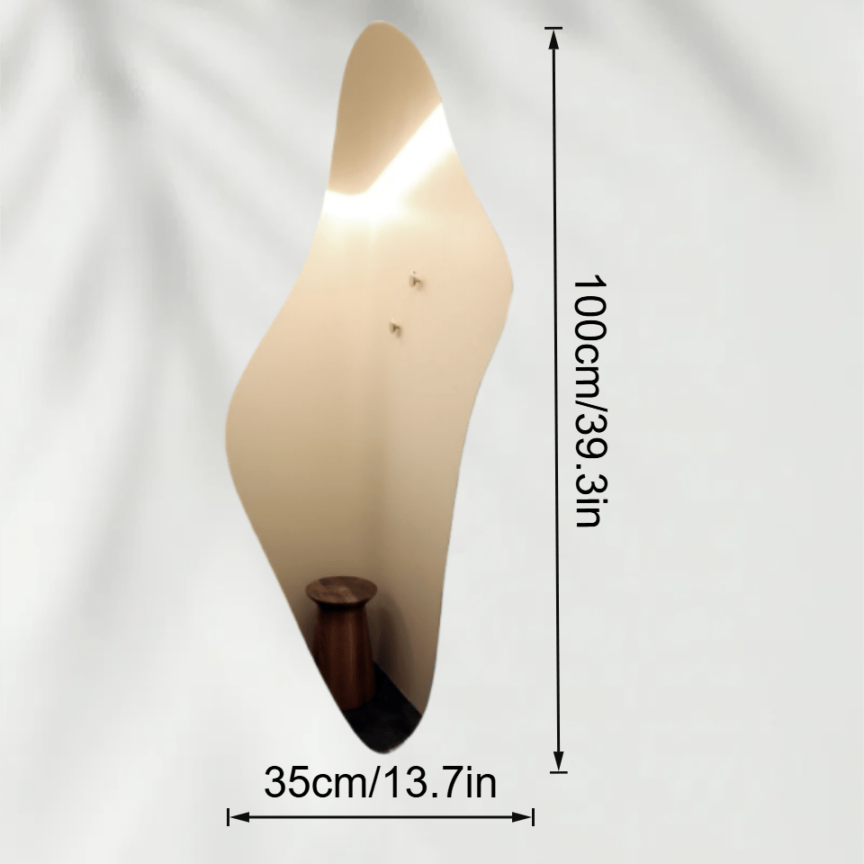 No-Drill Self-Adhesive Acrylic Full-Length Mirror - Irregular Shape, High-Definition Distortion-Free Reflection, Classic Vertical Wall-Mounted Mirror for Dormitories, Bedrooms, Bathrooms, And Home Decor, Stylish Design with Durable Materials