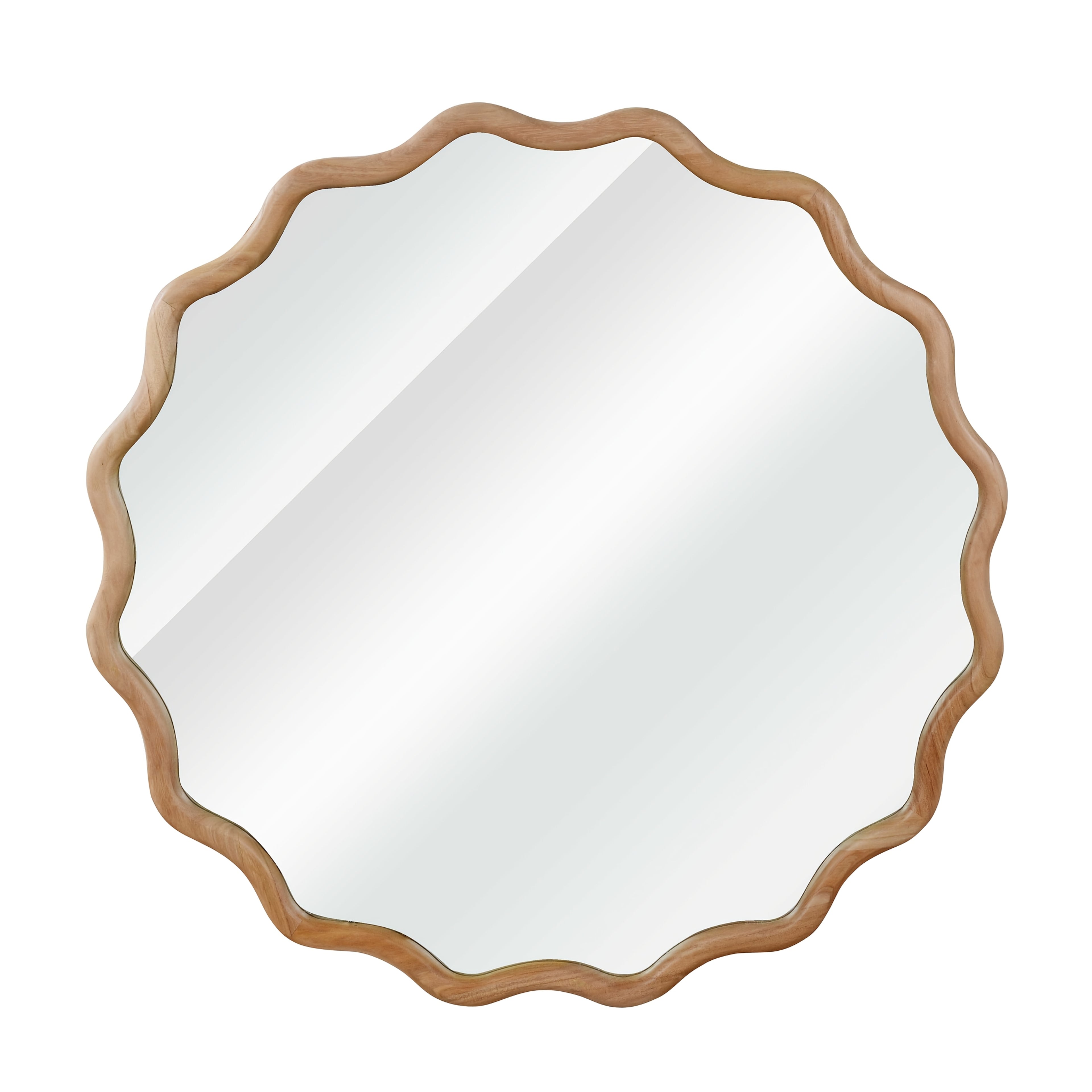 30 Inch Round Large Wall Mirror with Natural Wood Frame - Mirror for, Bathroom, Dressing Room - Rustic Modern Farmhouse Decor - Wall-Mounted (Fits Birch Wood, other natural woods)