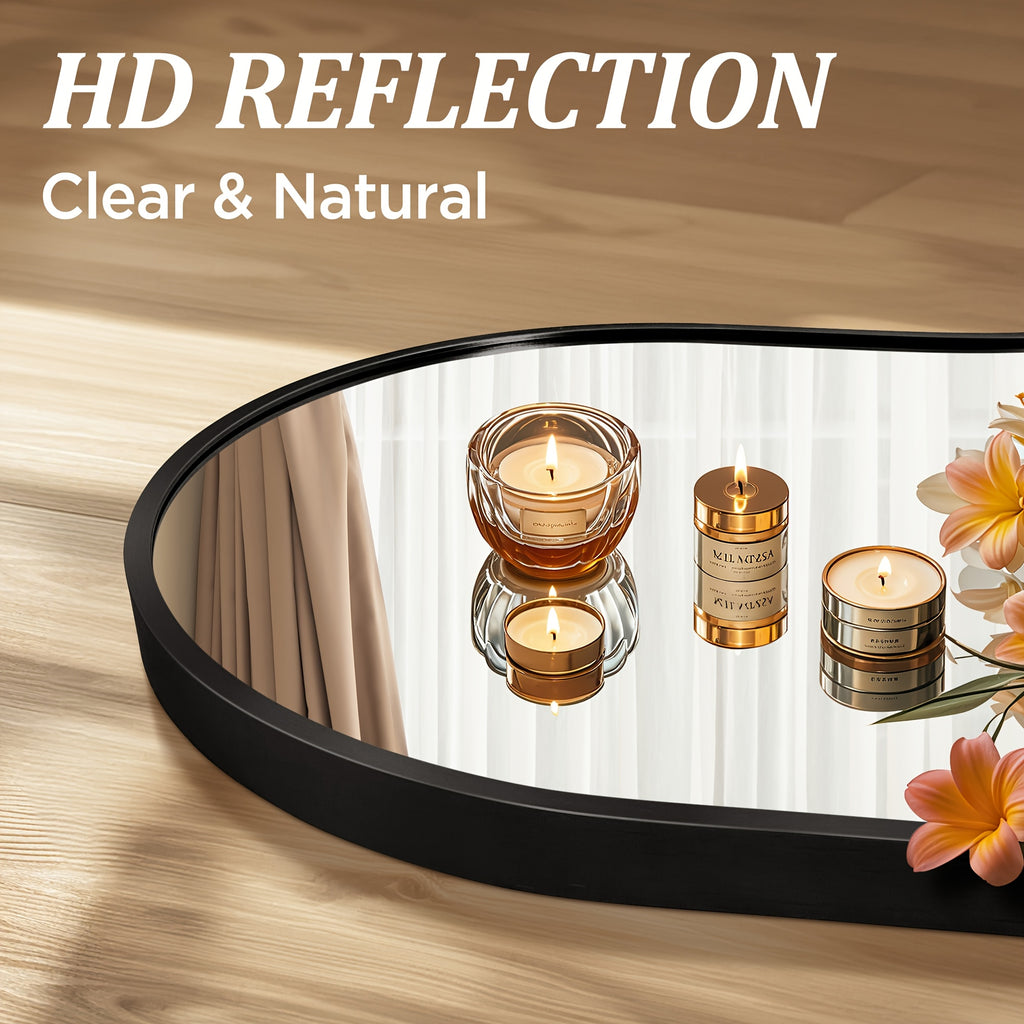 Asymmetrical Decorative Wall Mirror with an Aluminum Frame, Perfect for Use in Bathrooms, Bedrooms, Living Rooms, Cloakrooms, And Entryways