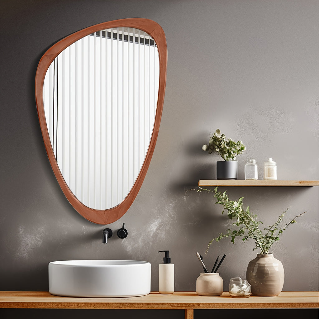 WallBeyond Chic Pebble-Shaped Asymmetric Mirror, 30.5\