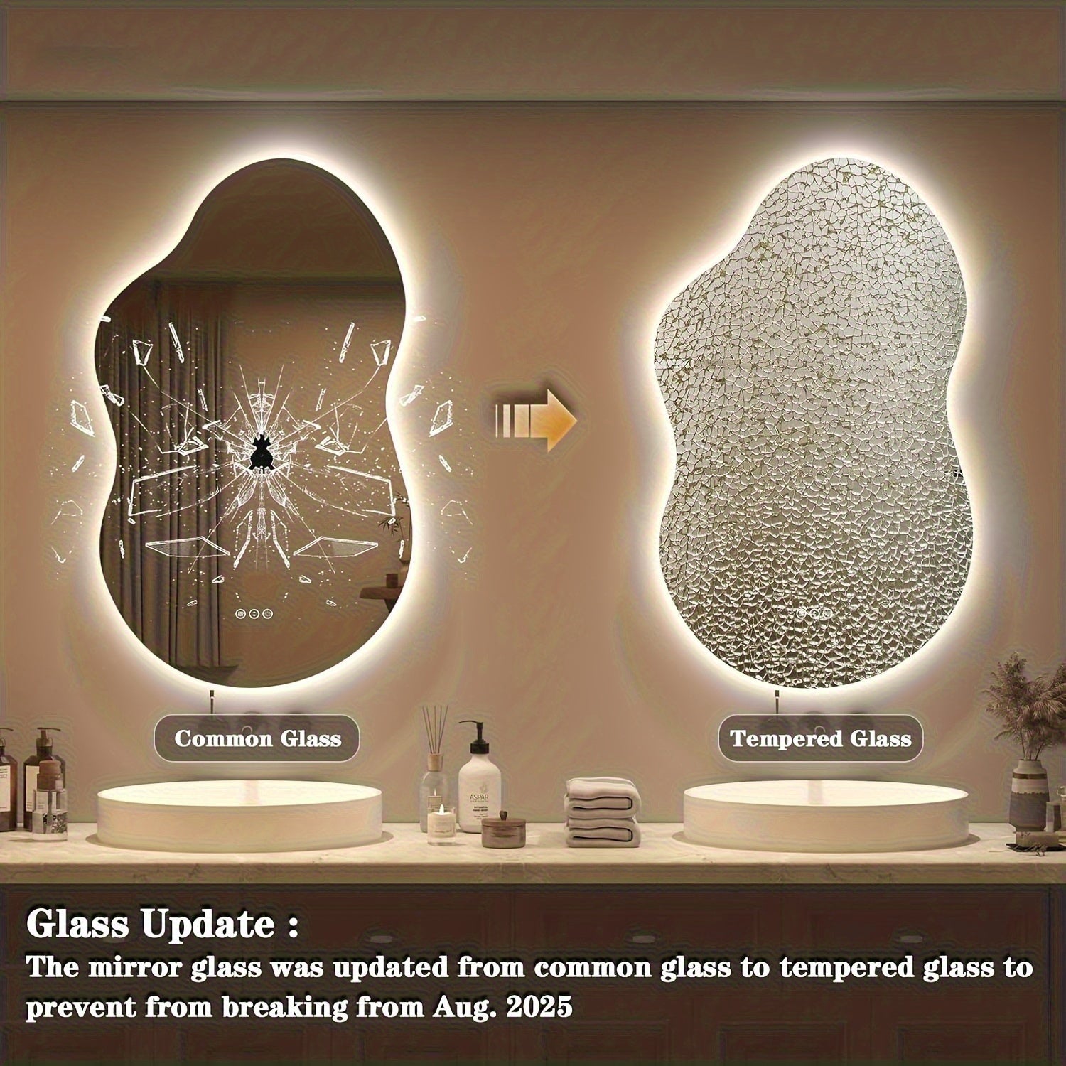 Cloud Shaped Bathroom Mirror | Smart Vanity Mirror with LED Lights, Fog-Free Dimmable Backlit, Memory Function for Horizontal\u002FVertical Mount, Intelligent Bathroom Lighting System