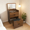 3-in-1 Vanity Desk with Lighted Mirror and Stool | Flip Top Makeup Dressing Table, Compact Storage for Bedroom, Bathroom, Dressing Room, 23.62\