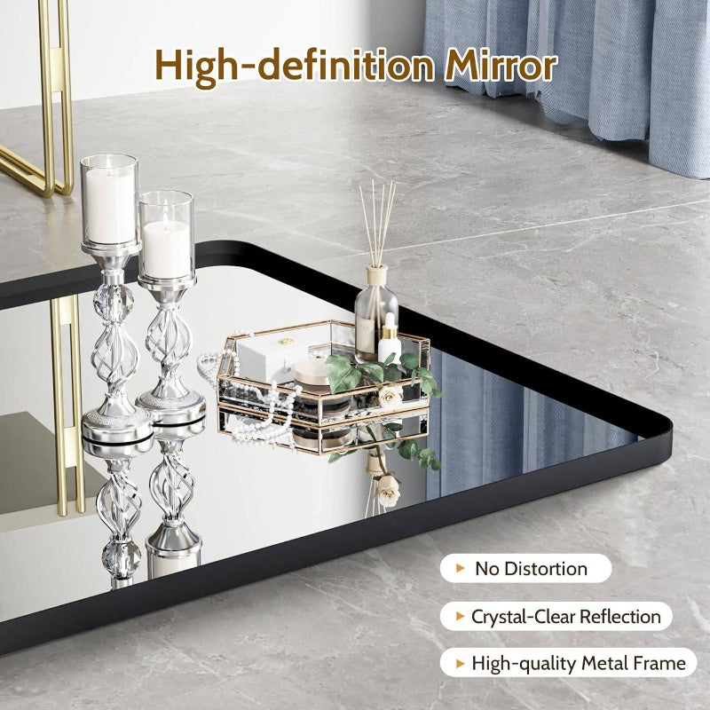 Large Wall\u002FMountable Bathroom Mirror 30x36 Inch - Modern Full-Length Vanity Mirror with Tempered Glass & Metal Frame Suitable for Bathroom, Dressing Room - Horizontally or Vertically Hanging