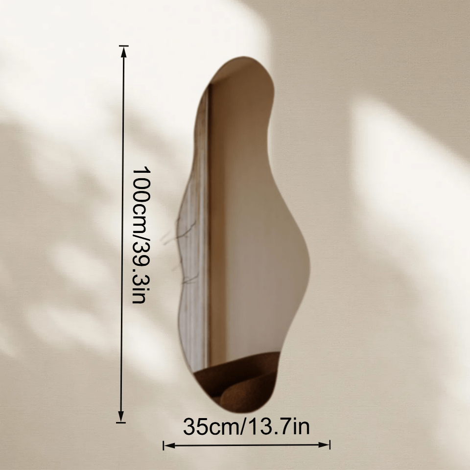 1pc Artistic Acrylic Mirror Artistic Irregular Acrylic Self-Adhesive Mirror - 1pc Easy Install No Drilling, Space-Saving Wall-Mounted Design for Bathroom, Entryway, Closet, Study, Bedroom Wardrobe & Door